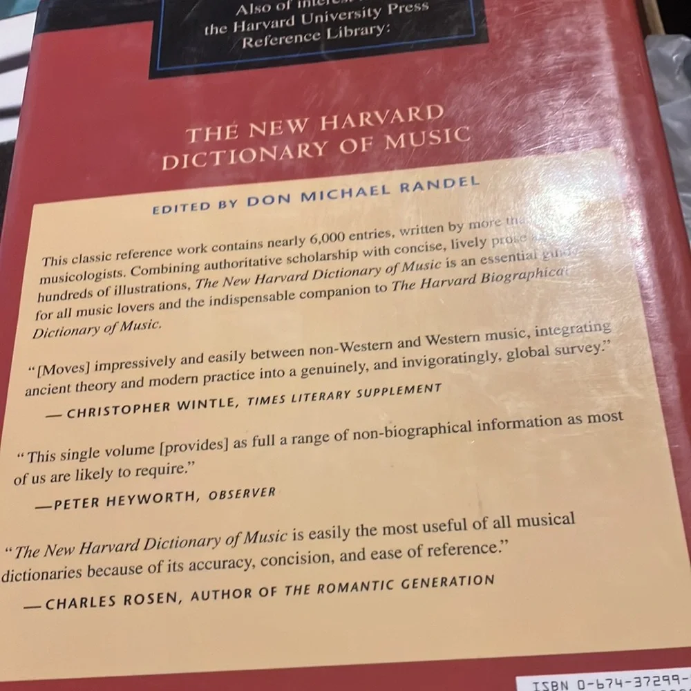 The Harvard biographical dictionary of music